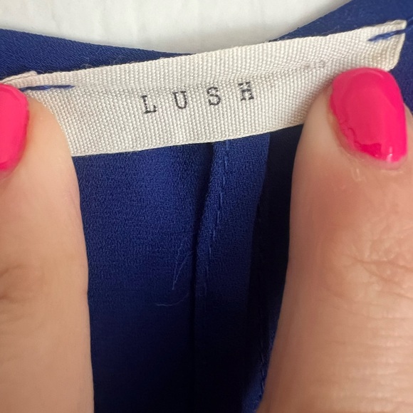 Lush Royal Blue Layered Flowy Tank Top – Size L - Picture 2 of 6